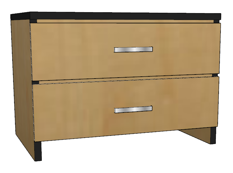 Contempo 2 Equal Drawer Chest, 36"W